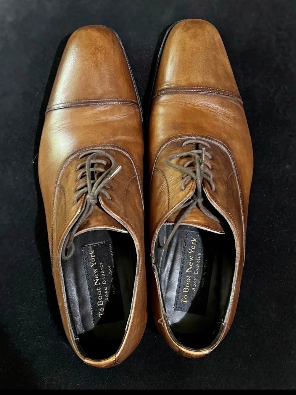 To Boot Brown Leather Cap-Toe Oxfords